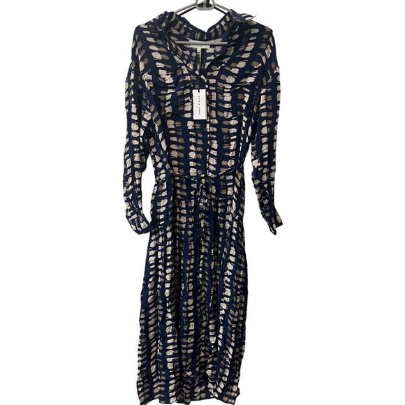 NWT Apiece Apart Oro Maxi Shirt Dress Size XS‎ Blue Shibori Womens Boho New York - Picture 2 of 9